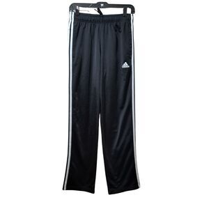 Adidas Track Pants Men's Small 26x32 Black 3-Stripes Open Hem H46110